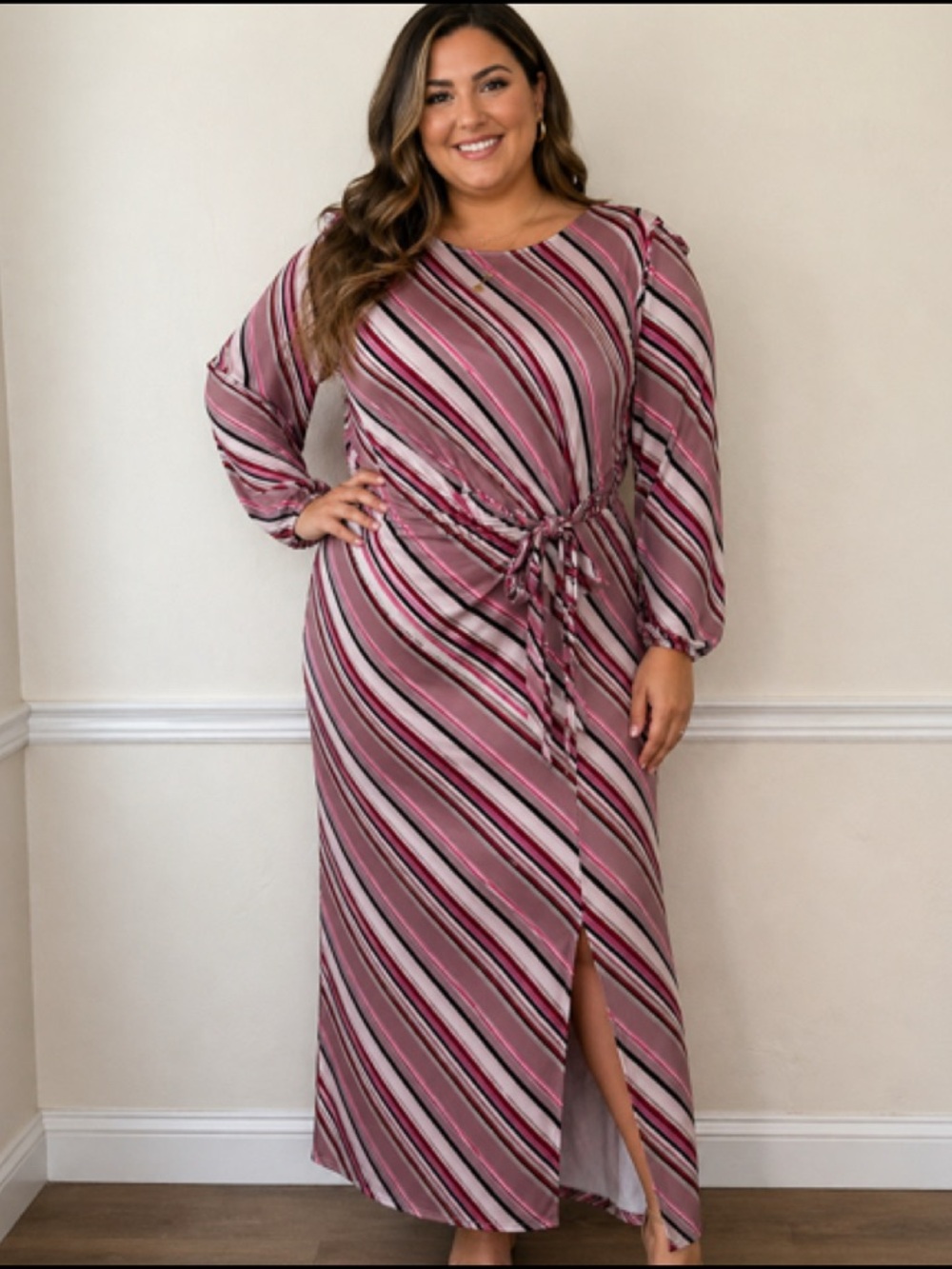 Eloquii Striped Maxi Dress‎